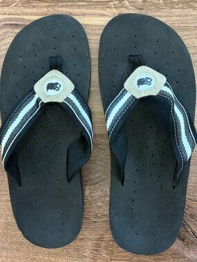 Strand Men’s Flip Flops Black Thong Sandals Beach Summer Size 8/9